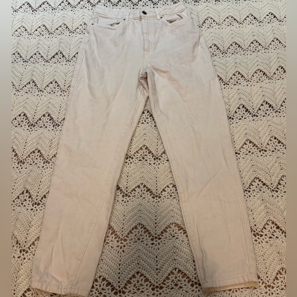 Cotton:On Cream White Denim Jean Women’s Size 4 Original Mom Jean Back To School